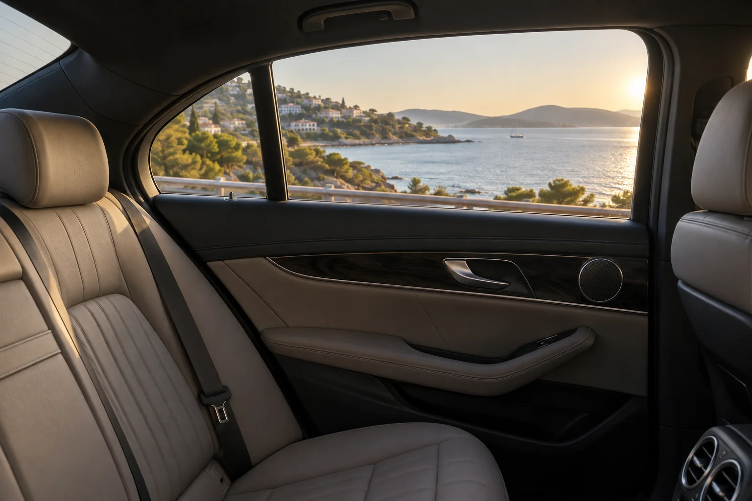 Executive passenger cabin overlooking the Athens Riviera